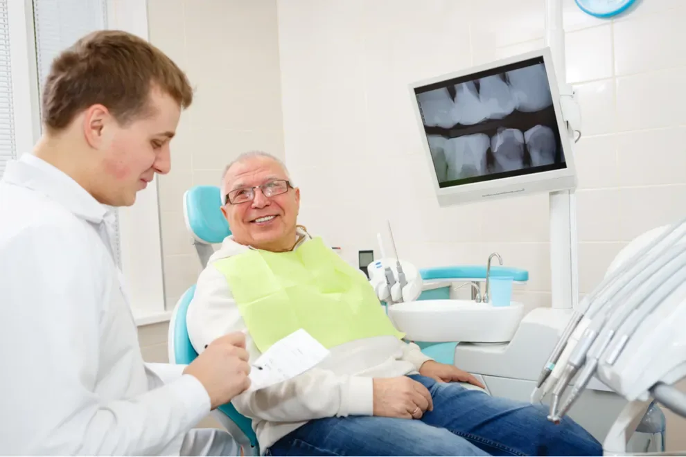 older man at dentist